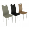 Szék, textilbőr szürke/króm, ERVINA