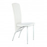 Szék,/fehér öko bőr/ króm, FINA