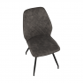 Étkező szék, szürke barna anyag csiszolt bőr hatással, HERDA