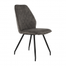 Étkező szék, szürke barna anyag csiszolt bőr hatással, HERDA