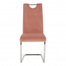 Étkezőszék, rózsaszín Velvet szövet/világos varrás, ABIRA NEW Étkezőszék, rózsaszín Velvet szövet/világos varrás, ABIRA NEW