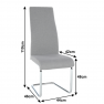 Étkezőszék, szövet világosszürke/króm, AMINA Étkezőszék, szövet világosszürke/króm, AMINA