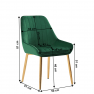 Étkezőszék, smaragd/gold króm-arany, PERLIA