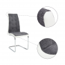 Étkezőszék, sötétszürke szövet/textilbőr fehér/króm, SALOMA NEW