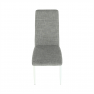 Étkezőszék, világos szürke szövet/fehér fém, COLETA NOVA
