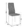 Étkezőszék, világos szürke szövet/fehér fém, COLETA NOVA