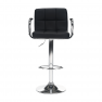 bárszék, feketetextilbőr/króm, LEORA 2 NEW