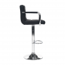 bárszék, feketetextilbőr/króm, LEORA 2 NEW
