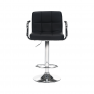 bárszék, feketetextilbőr/króm, LEORA 2 NEW