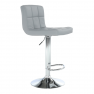 Bárszék, műbőr szürke/króm, KANDY NEW