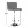 Bárszék, szürkésbarna taupe anyag/króm, KANDY NEW