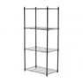 Polcállvány állítható polc magassággal, 4 polcos, fekete, NOVEL