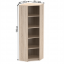Sarok polcos szekrény, sonoma tölgy, JOHAN 2 NEW 09