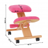 Ergonomikus térdelőszék, rózsaszín/bükkfa, GROCO