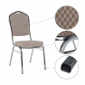 Rákásolható szék,  bézs/minta/króm, ZINA 3 NEW