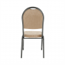 Szék, egymásba rakható, szövet bézs/keret szürke, JEFF 2 NEW