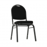 Szék, egymásba rakható, szövet fekete/szürke keret, JEFF 2  NEW