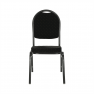 Szék, egymásba rakható, szövet fekete/szürke keret, JEFF 2  NEW