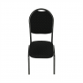 Szék, egymásba rakható, szövet fekete/szürke keret, JEFF 2  NEW