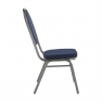 Szék, egymásra rakható, sötétkék szövet/szürke keret, JEFF 2 NEW