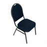 Szék, rakásolható, kék anyag/szürke váz, JEFF 3 NEW