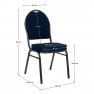 Szék, rakásolható, kék anyag/szürke váz, JEFF 3 NEW
