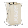 Szennyestartó kosár szövetből, szürke-bézs, LAUNDRY NEW TYP 1