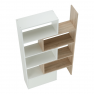 Többfunkciós könyvespolc, fehér/tölgy sonoma, ASTA