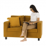 Teljesen kárpitozott heverő, mustár színű szövet, LUANA