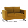 Teljesen kárpitozott heverő, mustár színű szövet, LUANA