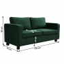 Teljesen kárpitozott heverő, 3-as ülés, smaragd szövet, LUANA Teljesen kárpitozott heverő, 3-as ülés, smaragd szövet, LUANA