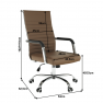 Irodai szék, textilbőr/fém, taupe/króm, FARAN Irodai szék, textilbőr/fém, taupe/króm, FARAN