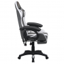 Irodai/gamer szék RGB LED világítással, fekete/fehér, JOVELA
