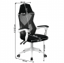 Irodai/gamer szék, fekete/fehér, YOKO