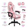 Irodai/gamer szék RGB LED világítással, rózsaszín/fehér, JOVELA Irodai/gamer szék RGB LED világítással, rózsaszín/fehér, JOVELA