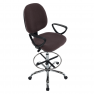 Magasított munkaszék, barna/fekete, TAMBER