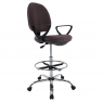 Magasított munkaszék, barna/fekete, TAMBER