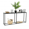 Konzolasztal ipari stílusban, sötétszürke grafit/fekete, BUSTA Konzolasztal ipari stílusban, sötétszürke grafit/fekete, BUSTA
