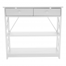 Konzolasztal, fehér, LOMIR