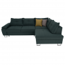 Kinyitható sarok ülőgarnitúra, smaragd Tatum szövet, jobbos, FELDA