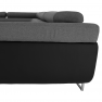 Kinyitható sarok ülőgarnitúra, fekete/szürke, balos, GELAN