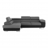 Kinyitható sarok ülőgarnitúra, fekete/szürke, balos, GELAN