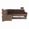 Kinyitható ülőgarnitúra, barna szövet, balos, SANTIAGO