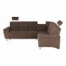 Kinyitható ülőgarnitúra, barna szövet, jobbos, SANTIAGO