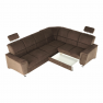 Kinyitható ülőgarnitúra, barna szövet, jobbos, SANTIAGO