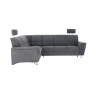 Kinyitható ülőgarnitúra, szürke szövet, balos, SANTIAGO