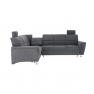 Kinyitható ülőgarnitúra, szürke szövet, balos, SANTIAGO