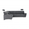 Kinyitható ülőgarnitúra, szürke szövet, balos, SANTIAGO