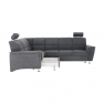 Kinyitható ülőgarnitúra, szürke szövet, balos, SANTIAGO