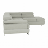 Kinyitható ülőgarnitúra, szövet világosszürke, jobbos, BUTON R